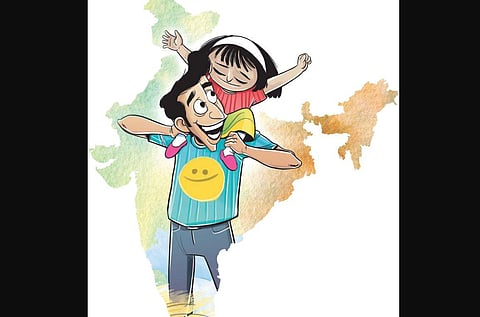 India had been ranked 140 in the UN’s 2019 World Happiness Report. So, our new ranking marks a rise. Cause to celebrate that? (Express Illustration)