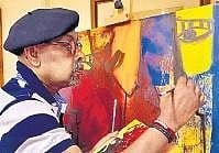 Artist Paresh Maity at work during lockdown.  (Photo | AP)