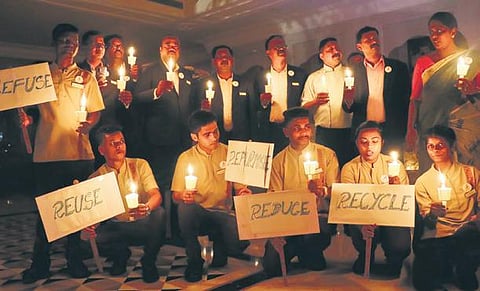 Earth  hour observed. ( Photo | EPS)