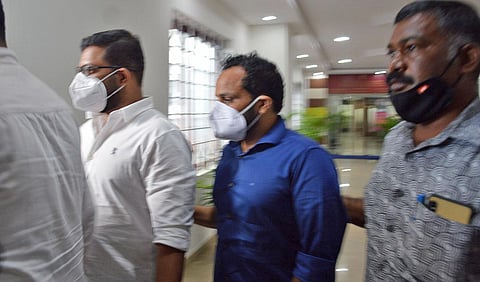 A file picture of Bineesh Kodiyeri at the ED zonal office in Bengaluru. (Photo | EPS)