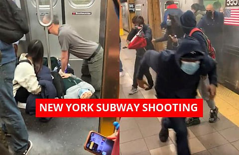 A gunman in a gas mask and construction vest set off a smoke grenade and fired a barrage of bullets in a rush-hour subway train, shooting at least 10 people Tuesday. (Photo | AP)