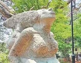 A sculpture installed on the CMS College campus in Kottayam | Vishnu Prathap