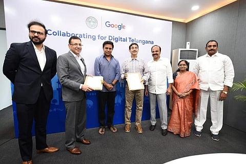Google's partnership with Telangana for  accelerating Digital Telangana. ( Photo | EPS)