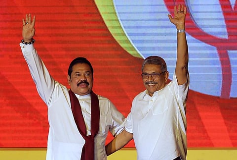Mahinda Rajapaksa(L) and his brother Gotabaya Rajapaksa (Photo | AP)