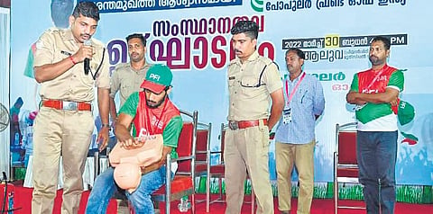 Fire and Rescue Services personnel giving training to PFI cadre | File pic