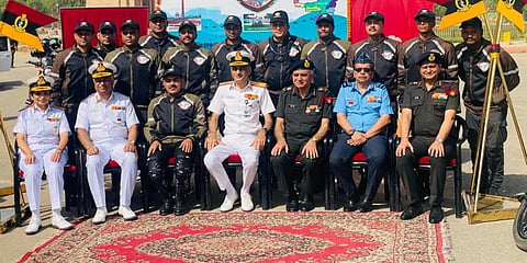 Vice Admiral Rajat Datta and other senior officers with the Expedition Team.