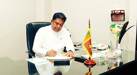 Lakshman Kiriella  of SJB. ( Photo | Twitter@RWijewardene)