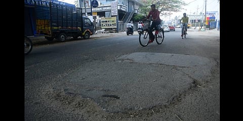Patch works by BBMP have resulted in bumps on the road causing threat to commuters and an uncomfortable ride in Bengaluru | Ashishkrishna HP
