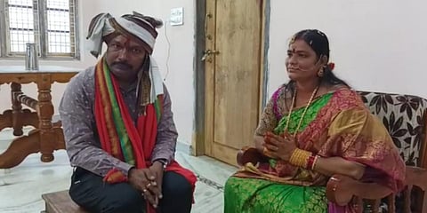 Director of Medical Health Srinivas Rao  Participated in a Tribal ritual at Anjanapuram Panchayat in Telangana. (Photo| EPS)