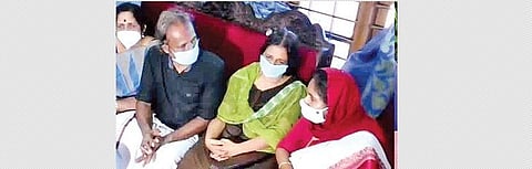 Kerala Women’s Commission member Shahida Kamal (in red).