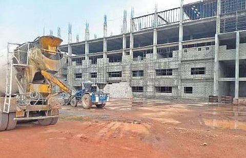 The super-speciality block being constructed at Govt Medical College Hospital in Kalamassery