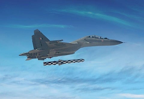 The BrahMos missile can be launched from submarines, ships, aircraft or land (Photo | IAF)