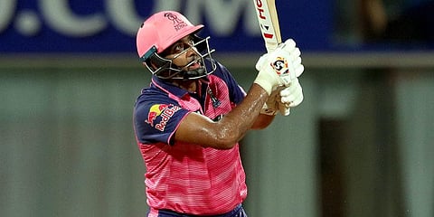 Ravichandran Ashwin of Rajasthan Royals bats during the IPL match against Delhi Capitals, at the DY Patil Stadium in Mumbai. (Photo | PTI)