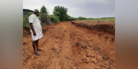 A water channel carries water from Kadukattai  to Chettipalayam Periyakuttai converted as a road by individuals | Express