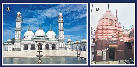 Various monuments chronicled by Tawarikh Khwani’s team (1) Jama Masjid, Pilibhit, Uttar Pradesh; (2) Old Naath Temple, Bareilly