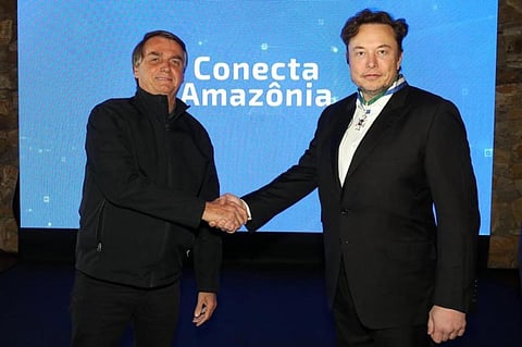 President Jair Bolsonaro (L), Elon Musk (R) . (Photo | Twitter, @jairbolsonaro)