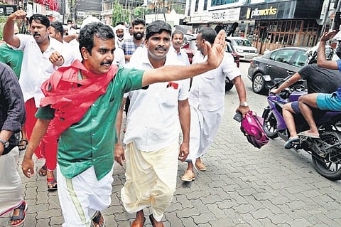 LDF candidate Dr Jo Joseph during his election  campaign at Padamugal in Kakkanad | Express