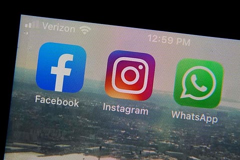Facebook, Instagram and WhatsApp images used for representational purpose only. ( Photo | AP)