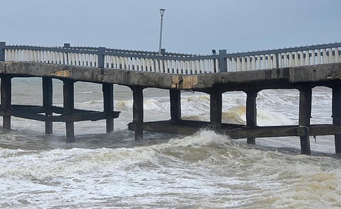 The authorities turned a blind eye towards restoring the pier even after the state government gave administrative sanction. (Photo | B P Deepu, EPS) 