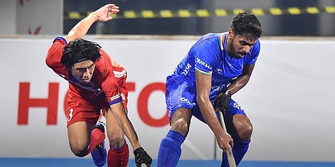 The Indians grew in confidence and got their footing as the match progressed. (Photo | Hockey India Twitter)