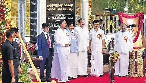 Statue being unveiled at Omandurar Govt Estate premises| P Jawahar
