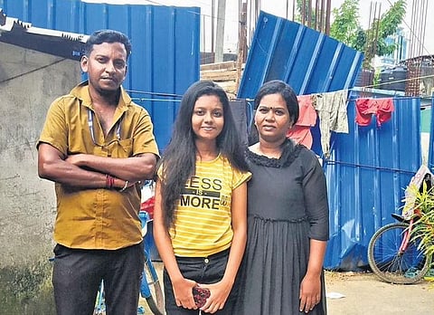 Sneha Anu with her parents KN Anu and Nisha