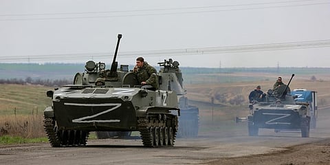 Russian military vehicles image used for representation. (File Photo | AP)