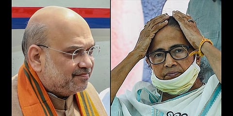 Union Home minister Amit Shah and West Bengal chief minister Mamata Banerjee (Photo | PTI)