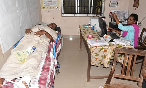 ictures of Baby on a stretcher at the Collectorate went viral on social media platforms.  (Photo | EPS)