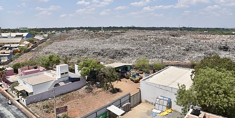 Ariyamangalam dump yard in Trichy. (Photo | EPS)