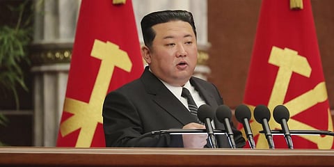 In this photo provided on Saturday, June 11, 2022 by the North Korean government,Kim Jong Un attends a plenary meeting of the ruling Workers’ Party’s Central Committee.(Photo | AP)