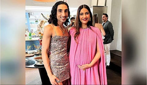 Sonam Kapoor flaunting her babybump along with Leo Kalyan. (Photo| Leo Kalyan Instagram)
