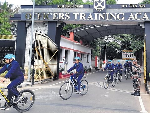 A cycle rally by the Rashtriya Military School in Chennai to mark its 75th year. (Photo| EPS)