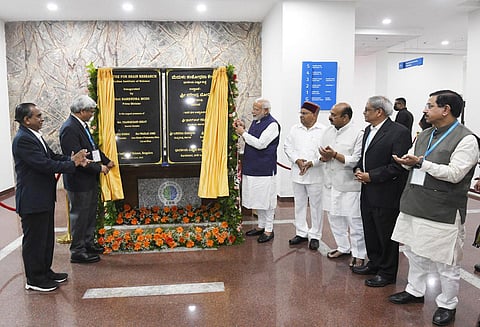 Prime Minister Narendra Modi  inaugurates the Centre for Brain Research at Indian Institute of Science (IISc) campus, Bengaluru. (Photo | https://twitter.com/narendramodi)
