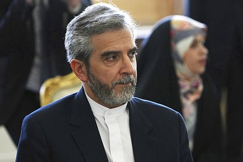 Iran's top nuclear negotiator Ali Bagheri Kani listens to Russian Foreign Minister Sergey Lavrov during a meeting in Tehran, Iran. (Photo | AP)