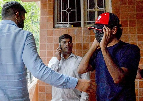 Mohammed Zubair, the co-founder of fact-checking website Alt News, being brought by the Delhi Police to Bengaluru, Thursday, June 30, 2022. (Photo | PTI)
