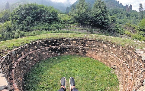 Circular meditation room at Harwan archaeology site.(Photo courtesy: Joydeep Mondal)