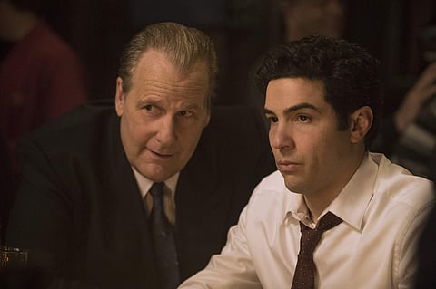 This image released by Hulu shows Jeff Daniels, left, and Tahar Rahim in a scene from 'The Looming Tower.'