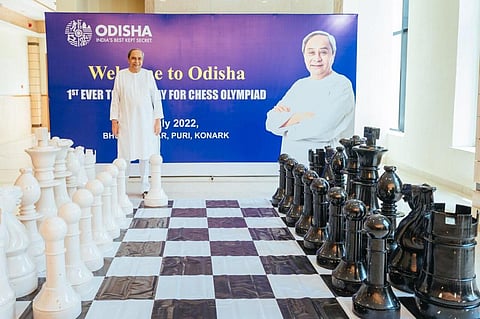 Odisha CM Naveen Patnaik at the Chess Olympiad.