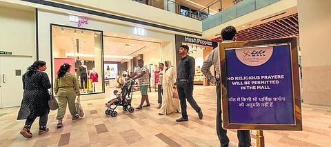 Notices regarding ban on religious prayers have been put up at Lulu Mall in Lucknow | PTI