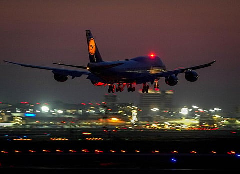 A Lufthansa Boeing 747 aircraft approaches the international airport in Frankfurt, Germany. (Photo | AP)