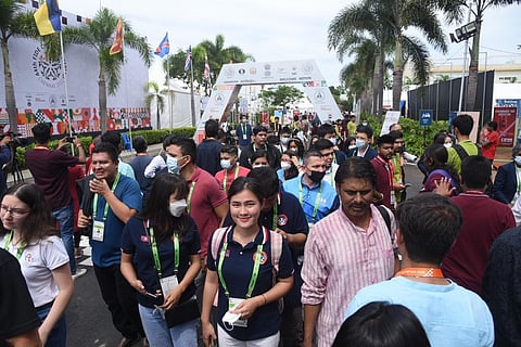 Players entering the venue for the Chess Olympiad at Mamallapuram, in Chennai. (Photo | R. Satish Babu, EPS)