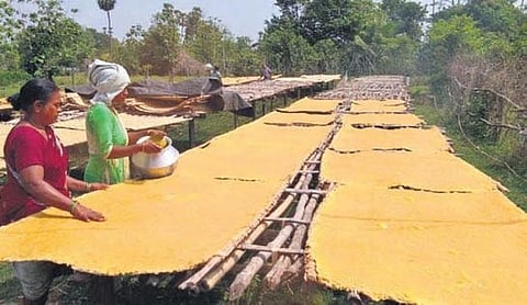 Residents of Bheemili village in Lakkavarapukota mandal are making mango jelly. 