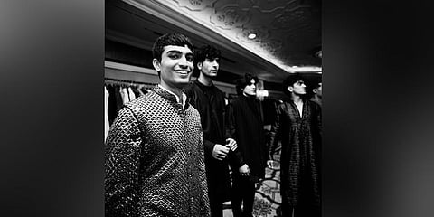 Images from model fittings for Kunal Rawal’s couture collection showcase.