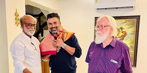 Actor Rajinikanth had lauded 'Rocketry: The Nambi Effect', saying everybody in general and youngsters, in particular, must watch it.  (Photo | Instagram/actormaddy)