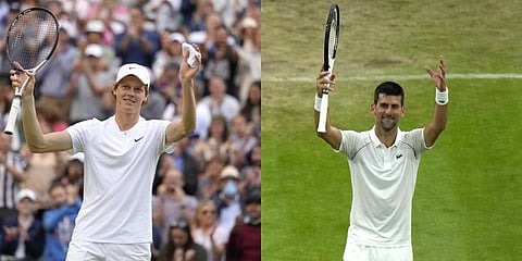 Jannik Sinner and Novak Djokovic.(Photo | AP)