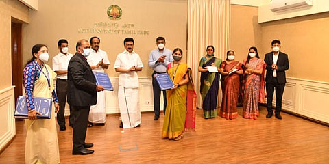 SASTRA TBI signed an MoU with TICEL Biopark in the presence of Chief Minister MK Stalin at the Secretariat. (Photo| EPS)