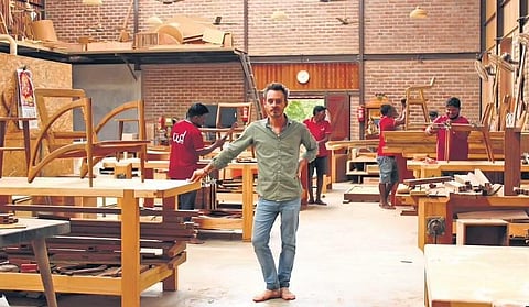 ​  Vincent Roy at his workshop.