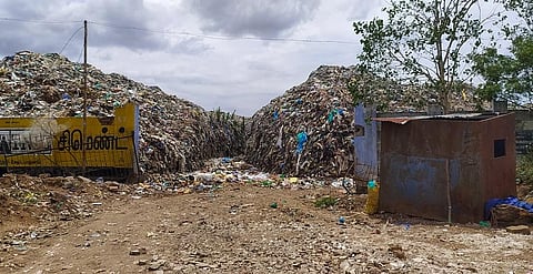 The dump yard in Sevalur Road in Tiruchy district | Express
