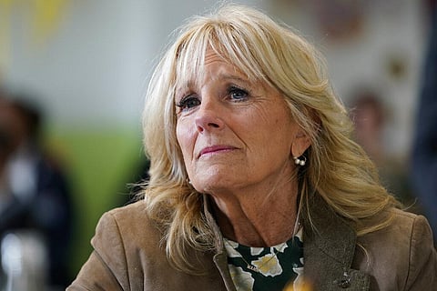 First lady Jill Biden visits with Slovak and Ukrainian mothers and their children as the families participate in a Mother's Day activity in Kosice, Slovakia, May 8, 2022.(File Photo | AP)